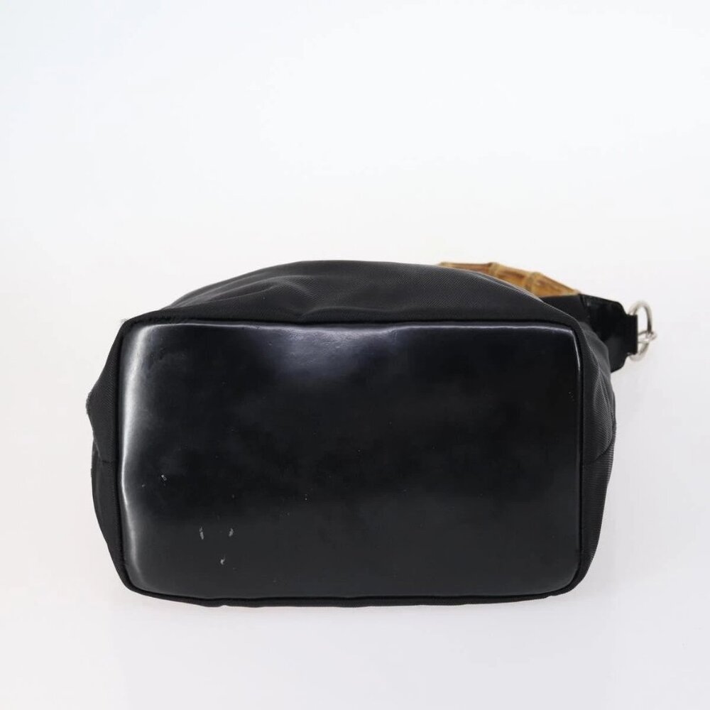 GUCCI Bamboo Jackie Shoulder Bag Nylon 6 Set Black Auth bs29393 - Picture 5 of 16
